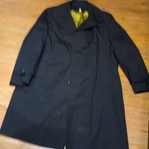 Men's Black Vintage Overcoat